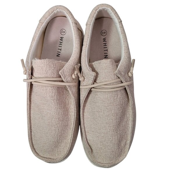 WHITIN Men's Wide Slip-On Loafers Ultra-Light Beige Casual Shoes Size 40 (8) - Picture 6 of 9